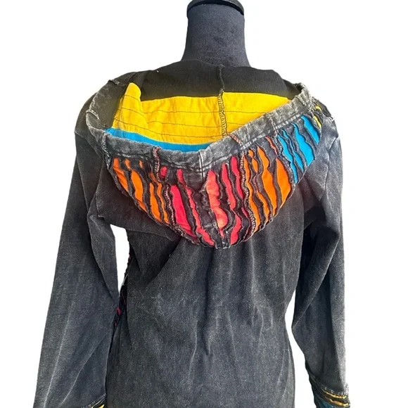 Agan Traders Colorful Embroidered Women's Jacket Medium YT7 - Picture 2 of 9